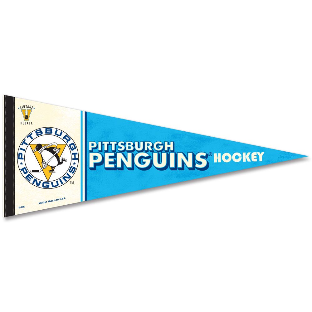 Pittsburgh Penguins NHL WinCraft 12"x30" Vintage Premium Pennant product image 1, provided for visual reference and product
