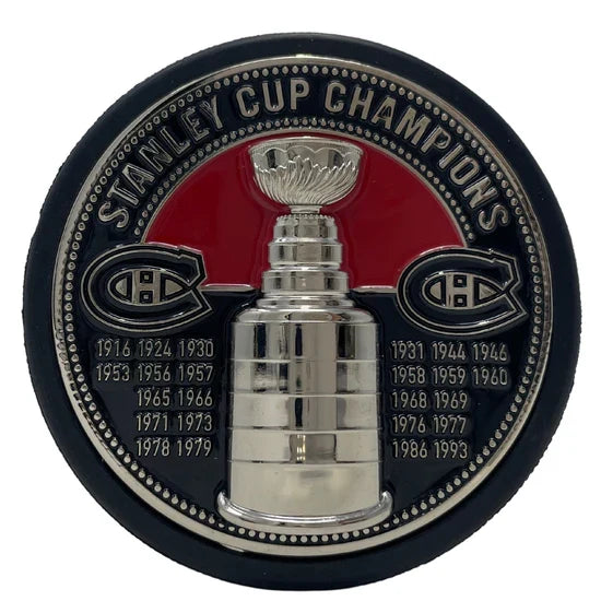 Montreal Canadiens NHL Ultra 3D Stanley Cup Medallion Hockey Puck product image 2, provided for visual reference and product