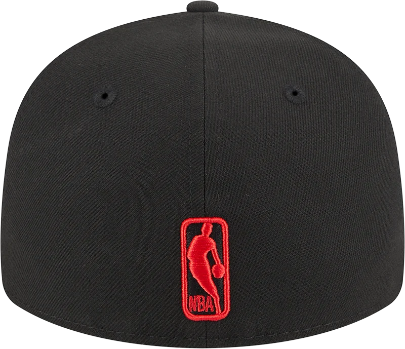 Toronto Raptors NBA New Era Men Black 59Fifty Fitted Hat product image 2, provided for visual reference and product detail