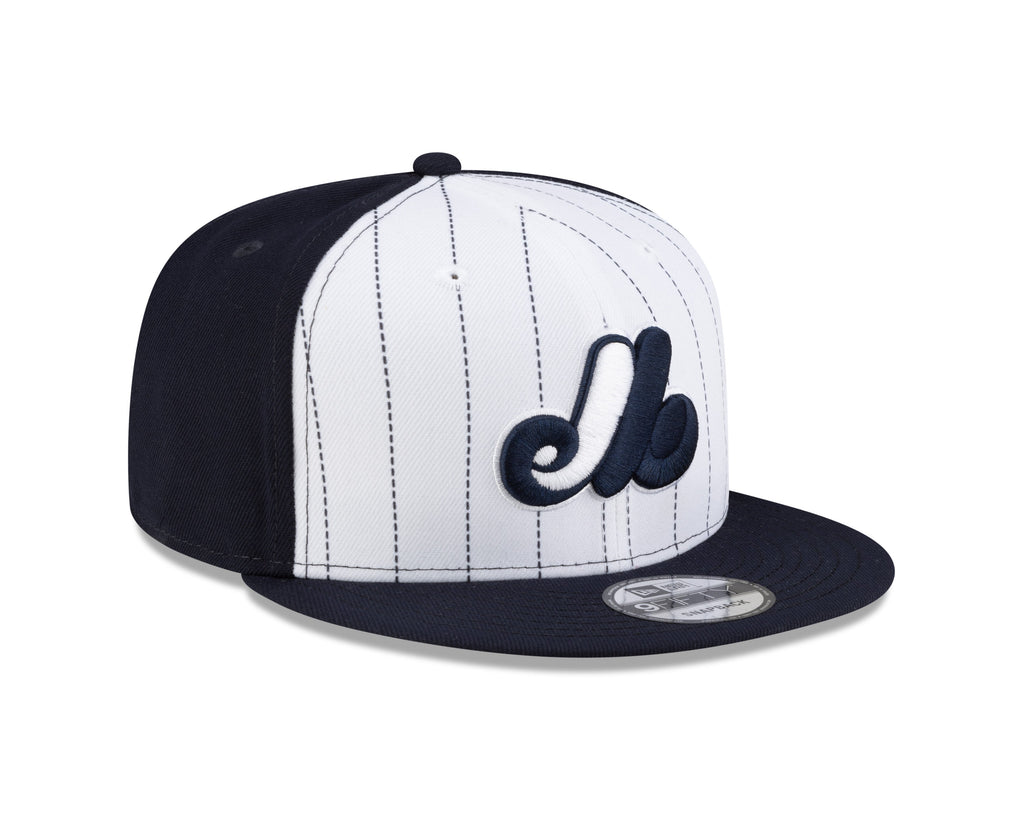 Montreal Expos MLB New Era Men Navy 9Fifty Cooperstown Pinstripe Snapback product image 3, provided for visual reference and
