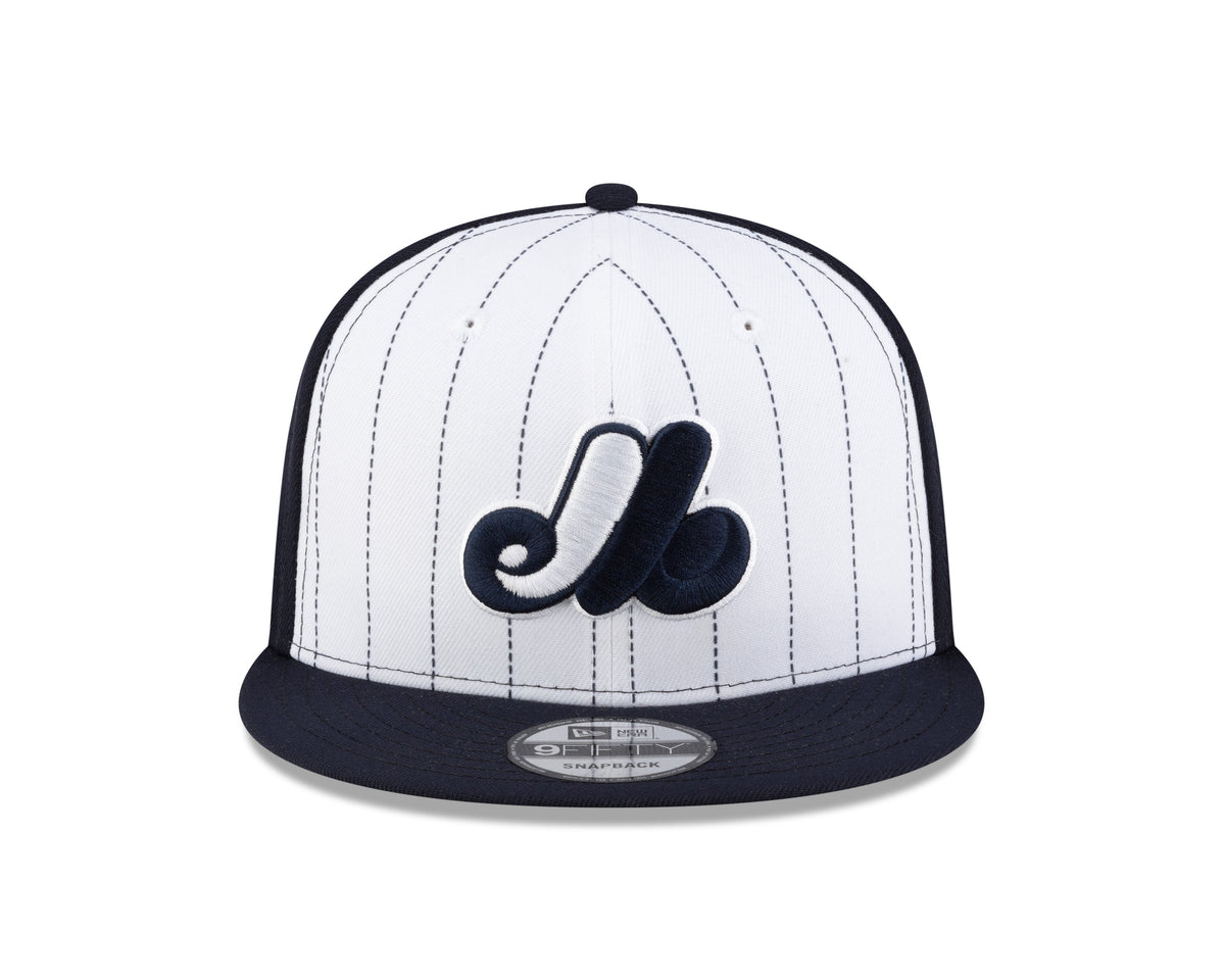 Montreal Expos MLB New Era Men Navy 9Fifty Cooperstown Pinstripe Snapback product image 6, provided for visual reference and