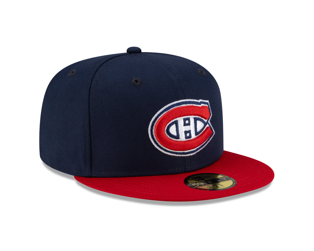 Montreal Canadiens NHL New Era Men Navy/Red Two Tone 59Fifty Fitted Hat product image 3, provided for visual reference and