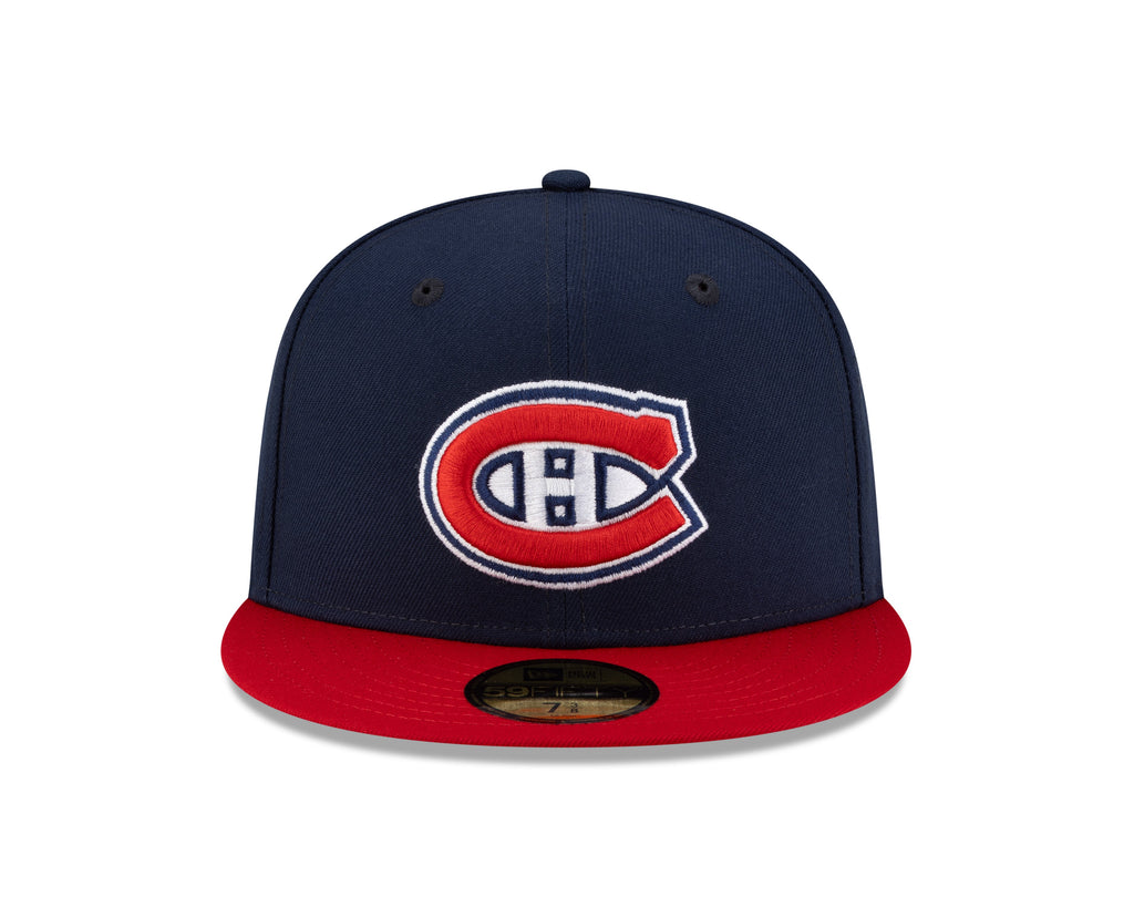Montreal Canadiens NHL New Era Men Navy/Red Two Tone 59Fifty Fitted Hat product image 4, provided for visual reference and