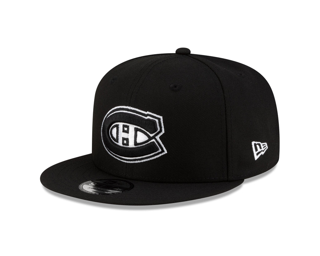 Montreal Canadiens NHL New Era Men Black/White 9Fifty Basic Snapback product image 1, provided for visual reference and