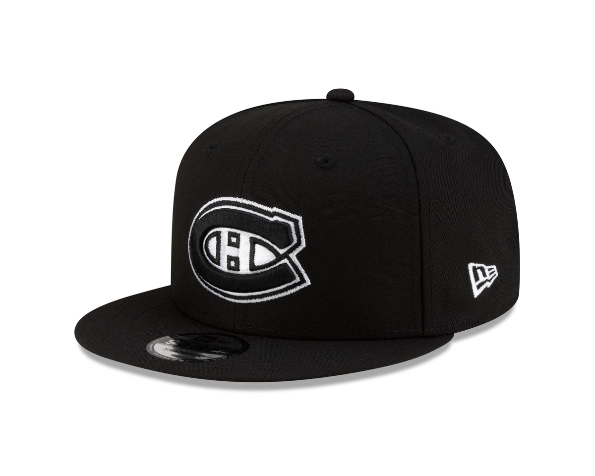 Montreal Canadiens NHL New Era Men Black/White 9Fifty Basic Snapback product image 1, provided for visual reference and