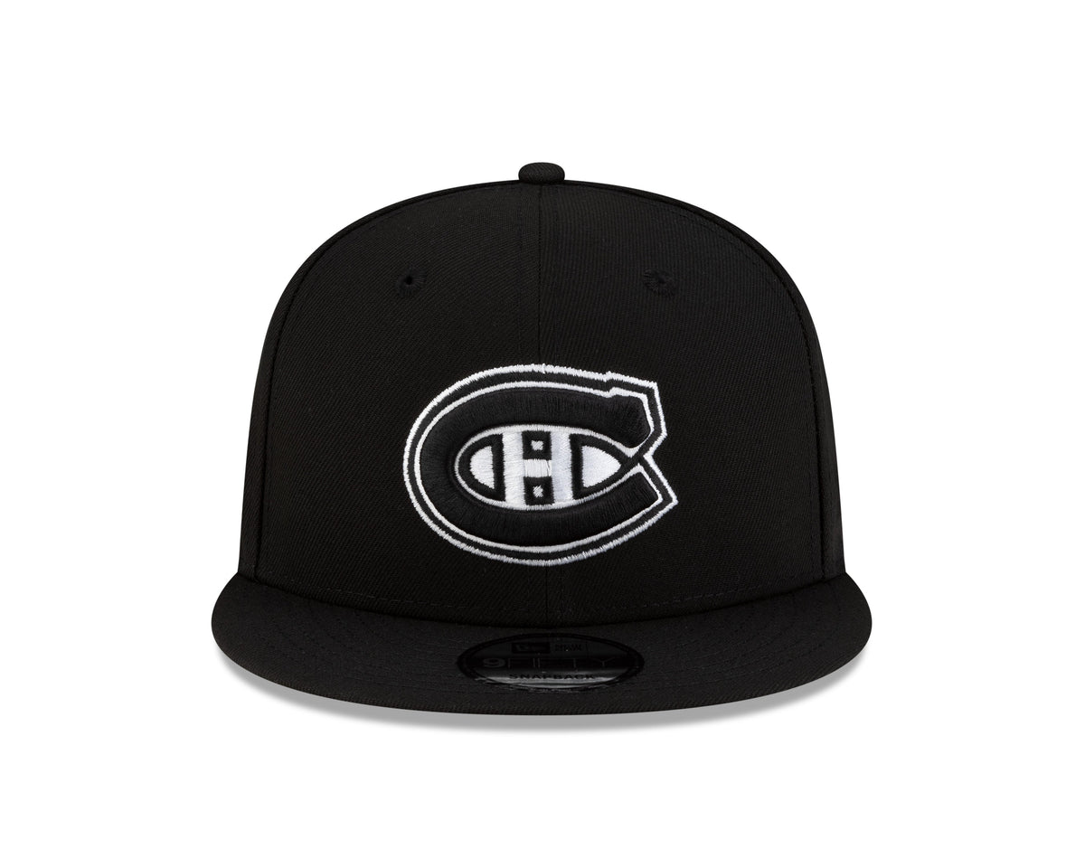 Montreal Canadiens NHL New Era Men Black/White 9Fifty Basic Snapback product image 6, provided for visual reference and