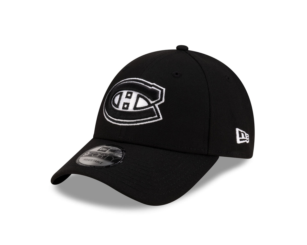 Montreal Canadiens NHL New Era Men Black/White 9Forty Adjustable Hat product image 1, provided for visual reference and