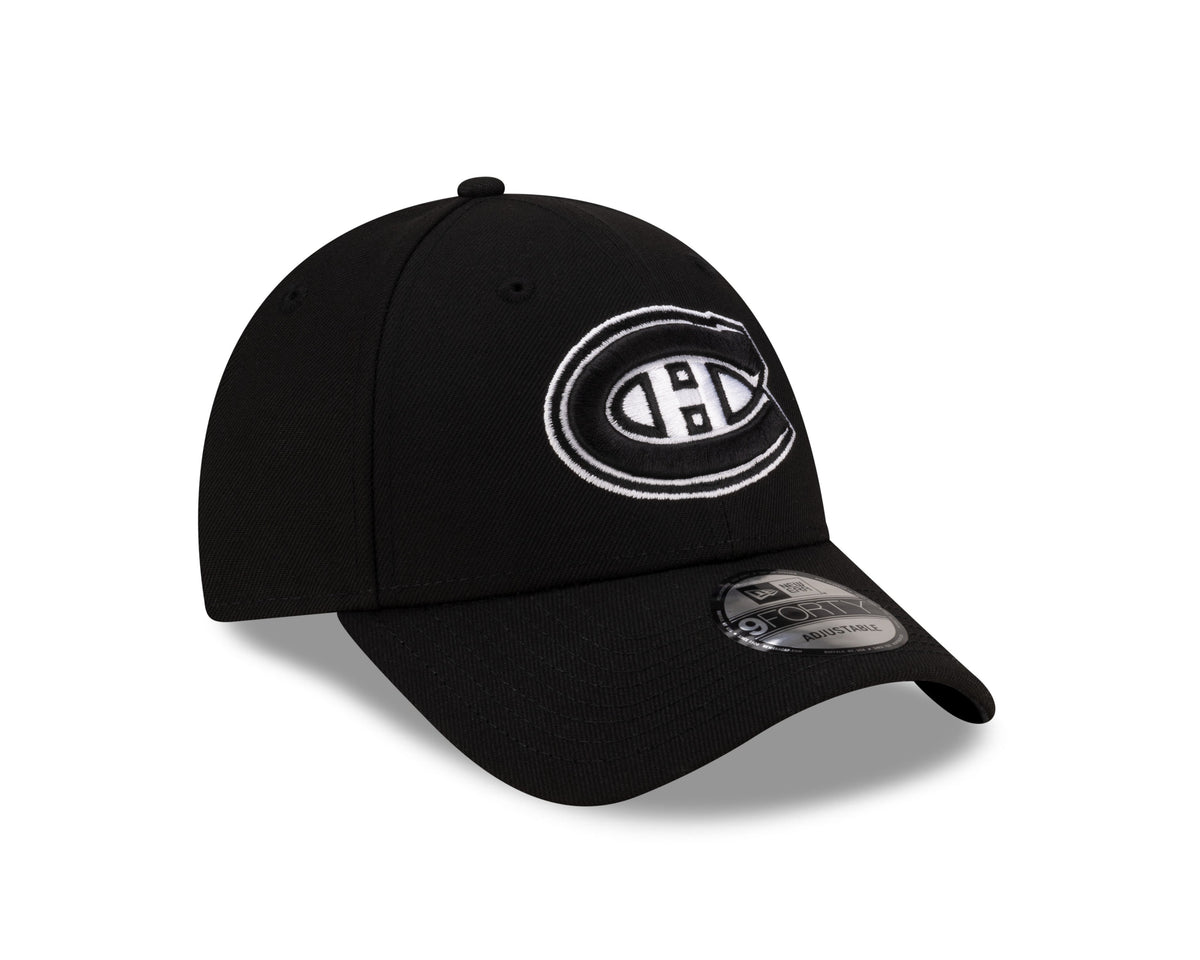 Montreal Canadiens NHL New Era Men Black/White 9Forty Adjustable Hat product image 6, provided for visual reference and