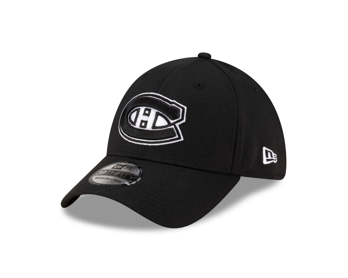 Montreal Canadiens NHL New Era Men Black/White 39Thirty Team Classic Stretch Fit Hat product image 1, provided for visual