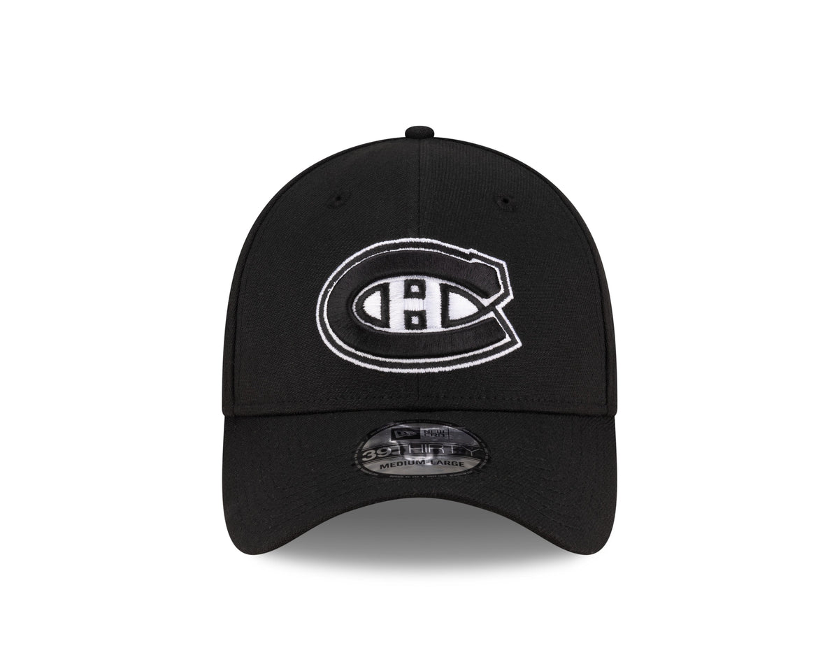 Montreal Canadiens NHL New Era Men Black/White 39Thirty Team Classic Stretch Fit Hat product image 6, provided for visual