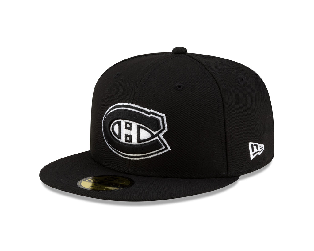 Montreal Canadiens NHL New Era Men Black/White 59Fifty Fitted Hat product image 1, provided for visual reference and product