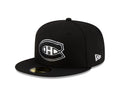 Montreal Canadiens NHL New Era Men Black/White 59Fifty Fitted Hat product image 1, provided for visual reference and product