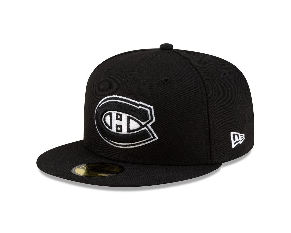 Montreal Canadiens NHL New Era Men Black/White 59Fifty Fitted Hat product image 1, provided for visual reference and product