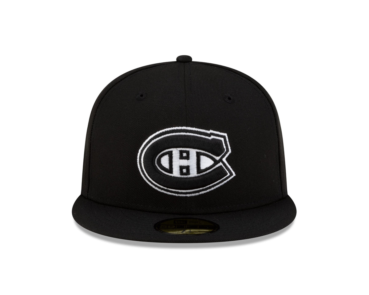Montreal Canadiens NHL New Era Men Black/White 59Fifty Fitted Hat product image 6, provided for visual reference and product