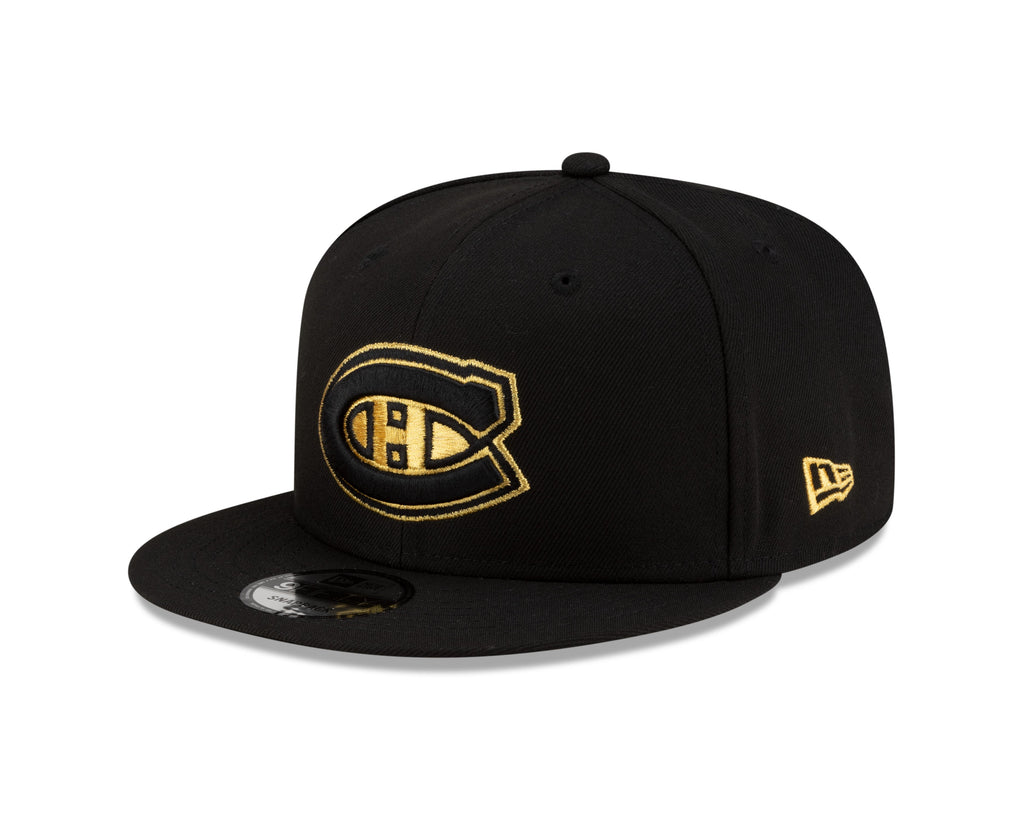 Montreal Canadiens NHL New Era Men Black 9Fifty Gold Logo Snapback product image 1, provided for visual reference and