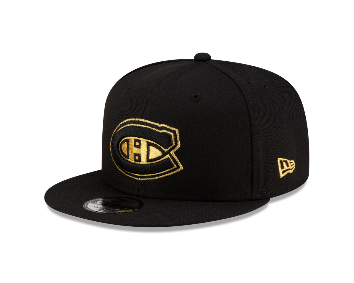 Montreal Canadiens NHL New Era Men Black 9Fifty Gold Logo Snapback product image 1, provided for visual reference and