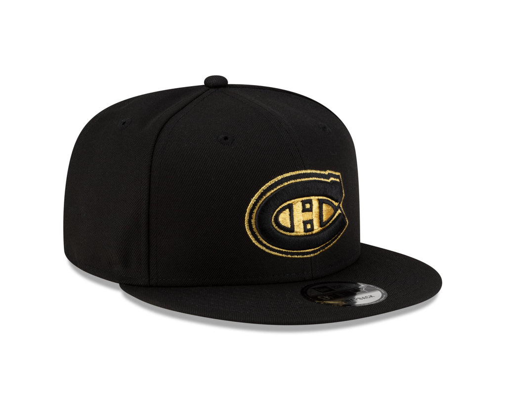 Montreal Canadiens NHL New Era Men Black 9Fifty Gold Logo Snapback product image 3, provided for visual reference and
