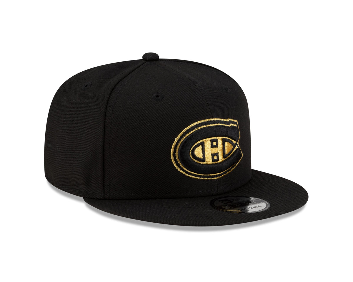 Montreal Canadiens NHL New Era Men Black 9Fifty Gold Logo Snapback product image 3, provided for visual reference and