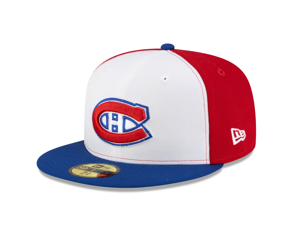 Montreal Canadiens NHL New Era Men Tricolor 59Fifty Fitted Hat product image 1, provided for visual reference and product