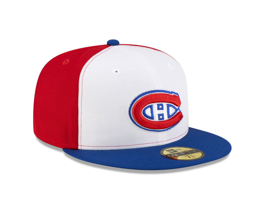 Montreal Canadiens NHL New Era Men Tricolor 59Fifty Fitted Hat product image 3, provided for visual reference and product