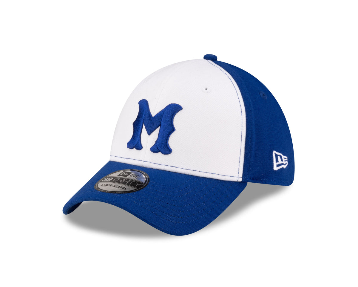 Montreal Royals MiLB New Era Men White/Royal Blue 39Thirty Stretch Fit Hat product image 4, provided for visual reference