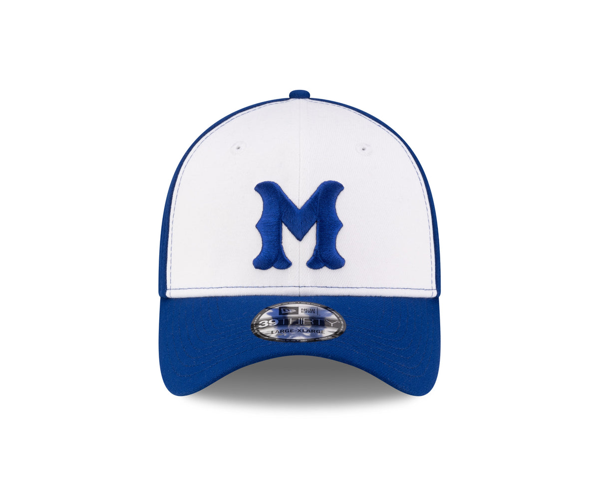 Montreal Royals MiLB New Era Men White/Royal Blue 39Thirty Stretch Fit Hat product image 3, provided for visual reference