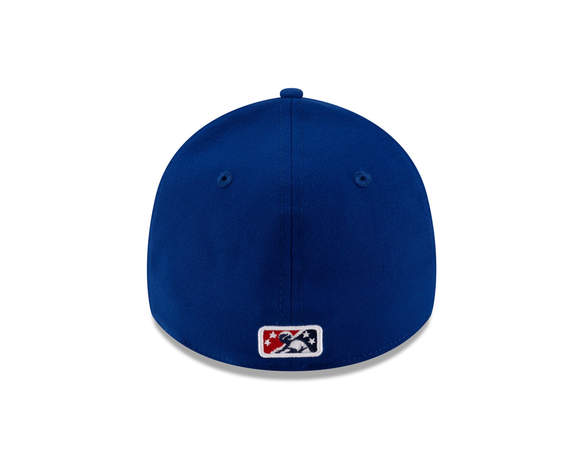 Montreal Royals MiLB New Era Men White/Royal Blue 39Thirty Stretch Fit Hat product image 2, provided for visual reference