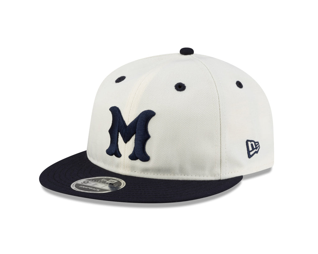 Montreal Royals MiLB New Era Men Chrome White/Navy 9Fifty Retro Crown Snapback product image 1, provided for visual