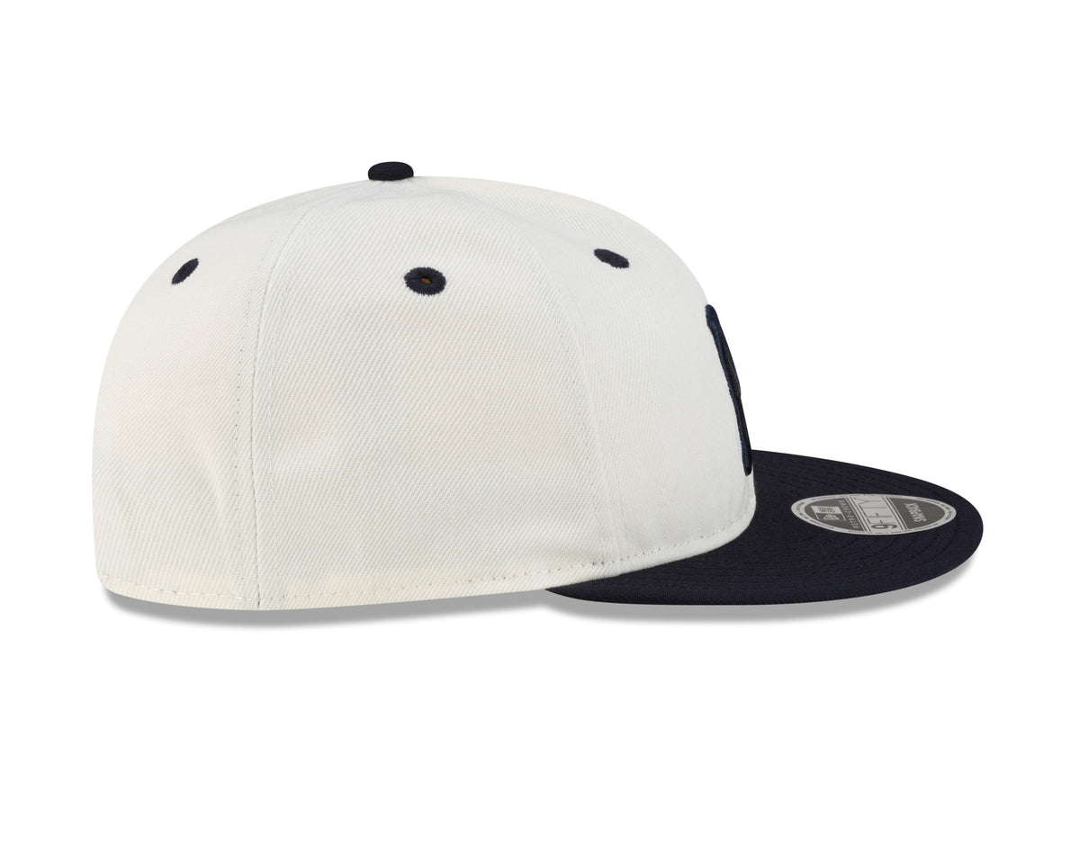 Montreal Royals MiLB New Era Men Chrome White/Navy 9Fifty Retro Crown Snapback product image 4, provided for visual