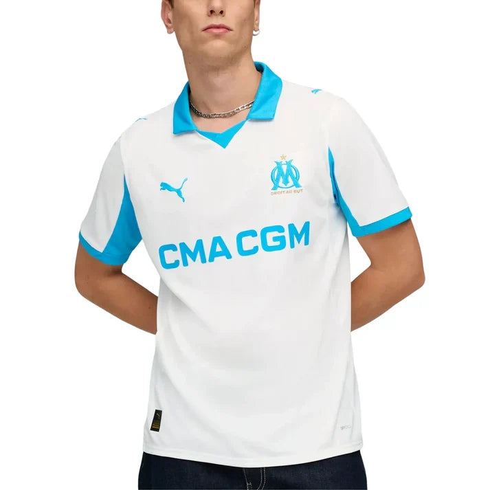 Olympique de Marseille Ligue 1 Puma Men White 2025/26 Replica Home Jersey product image 5, provided for visual reference and
