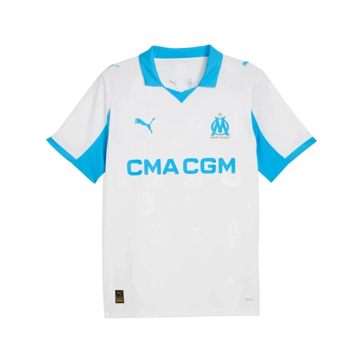 Olympique de Marseille Ligue 1 Puma Men White 2025/26 Replica Home Jersey product image 1, provided for visual reference and