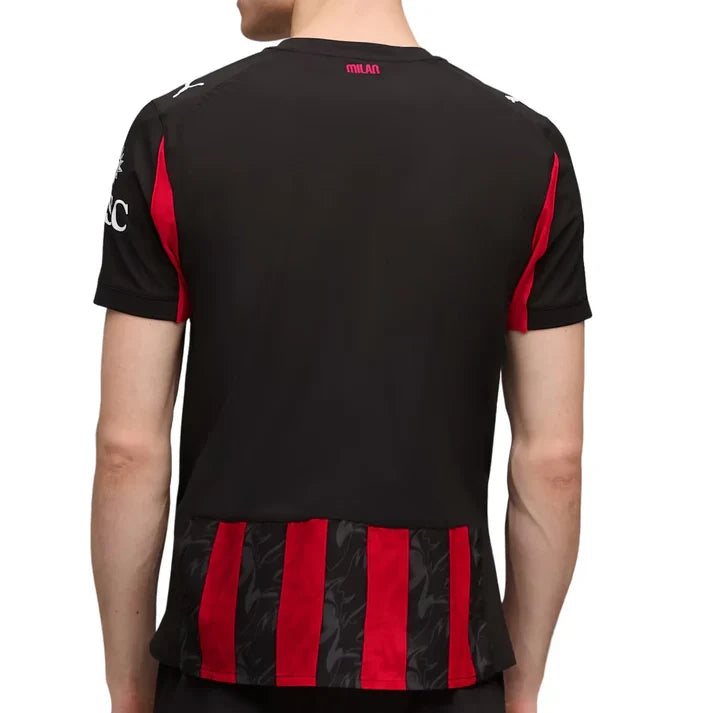 AC Milan Serie A Puma Men Red Black 2025/26 Authentic Home Jersey product image 5, provided for visual reference and product