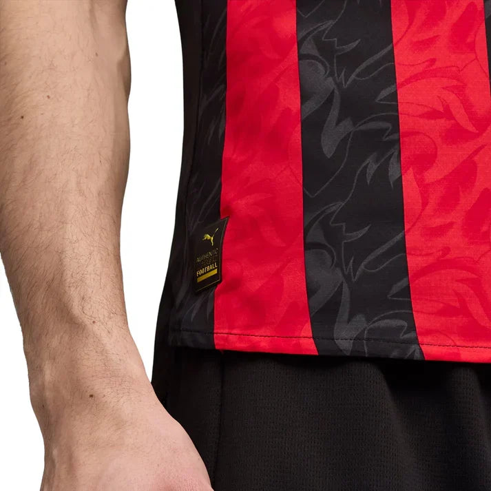 AC Milan Serie A Puma Men Red Black 2025/26 Authentic Home Jersey product image 4, provided for visual reference and product