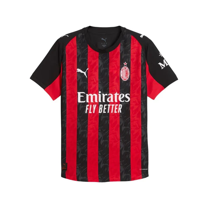 AC Milan Serie A Puma Men Red Black 2025/26 Authentic Home Jersey product image 1, provided for visual reference and product