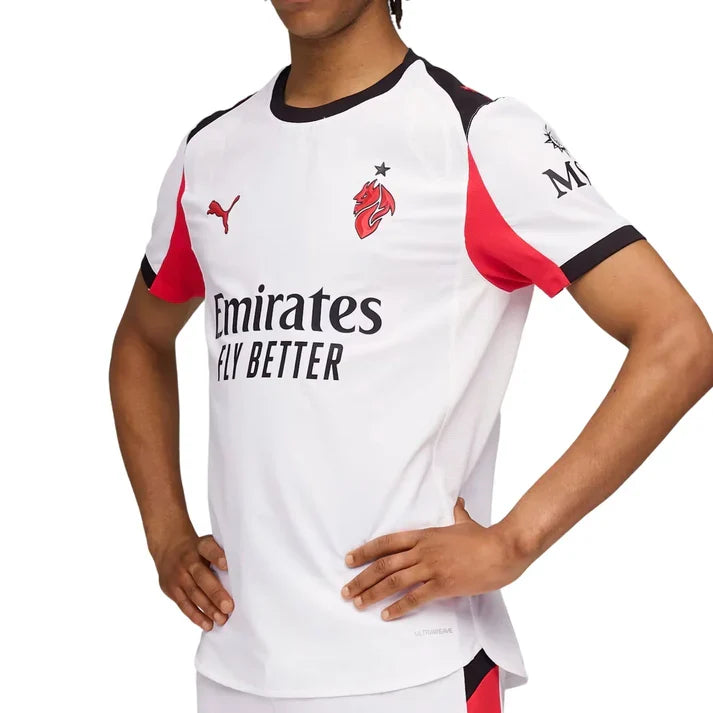 AC Milan Serie A Puma Men White 2025/26 Authentic Away Jersey product image 3, provided for visual reference and product
