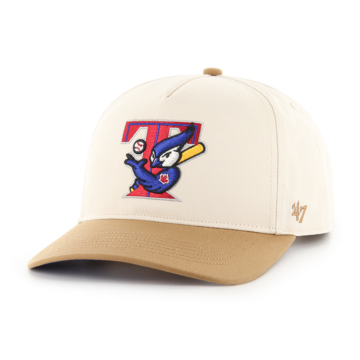 Toronto Blue Jays MLB 47 Brand Men Natural / Dune Two Tone 2003 Logo Hitch Snapback Hat product image 1, provided for visual