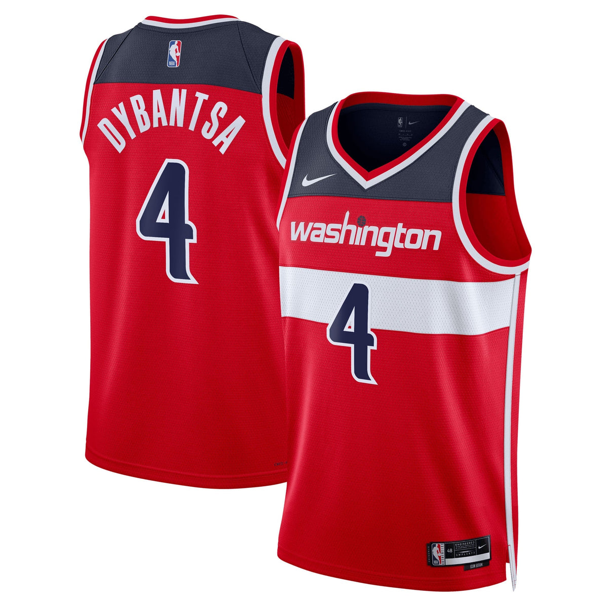 AJ Dybantsa Washington Wizards Icon Swingman Red Jersey product image 1