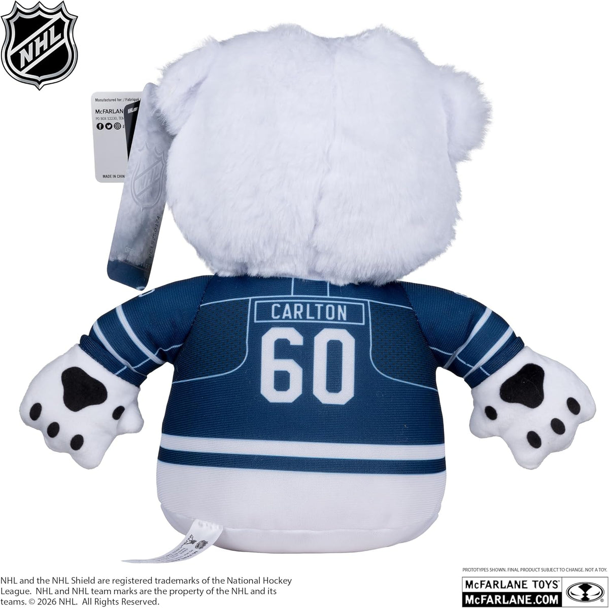 Carlton The Bear Toronto Maple Leafs NHL McFarlene Toys 10" Plush Mascot product image 2, provided for visual reference and