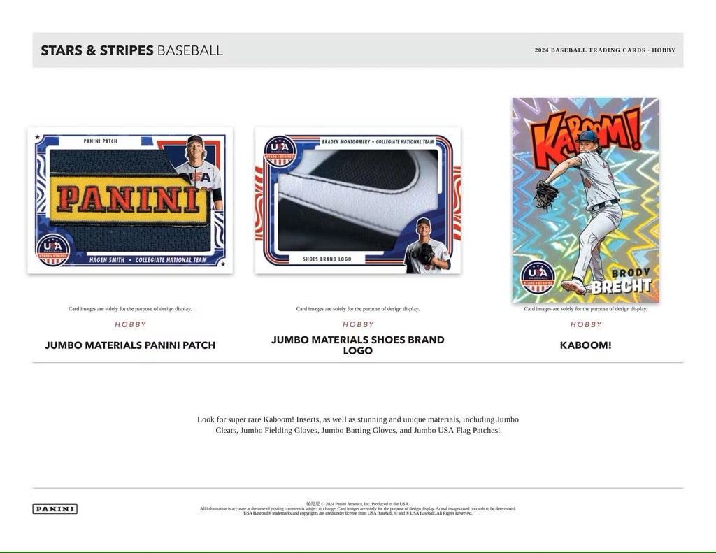 USA Baseball 2024 Panini Stars & Stripe Hobby Box Trading Cards product image 5, provided for visual reference and product