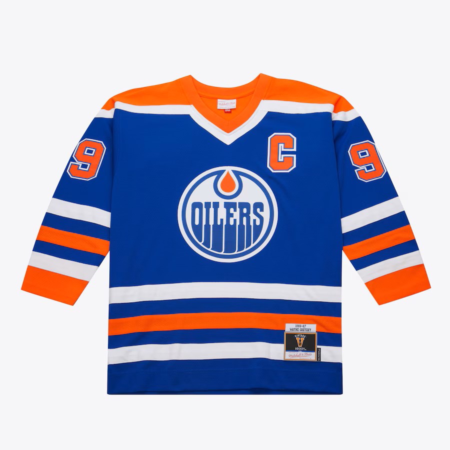Wayne Gretzky Edmonton Oilers NHL Mitchell & Ness Men Royal 1986/87 Power Play Authentic Jersey product image 2, provided