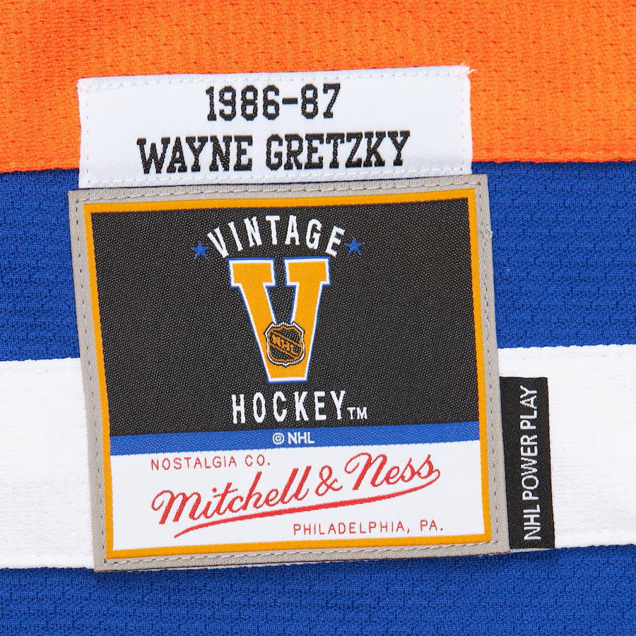 Wayne Gretzky Edmonton Oilers NHL Mitchell & Ness Men Royal 1986/87 Power Play Authentic Jersey product image 5, provided