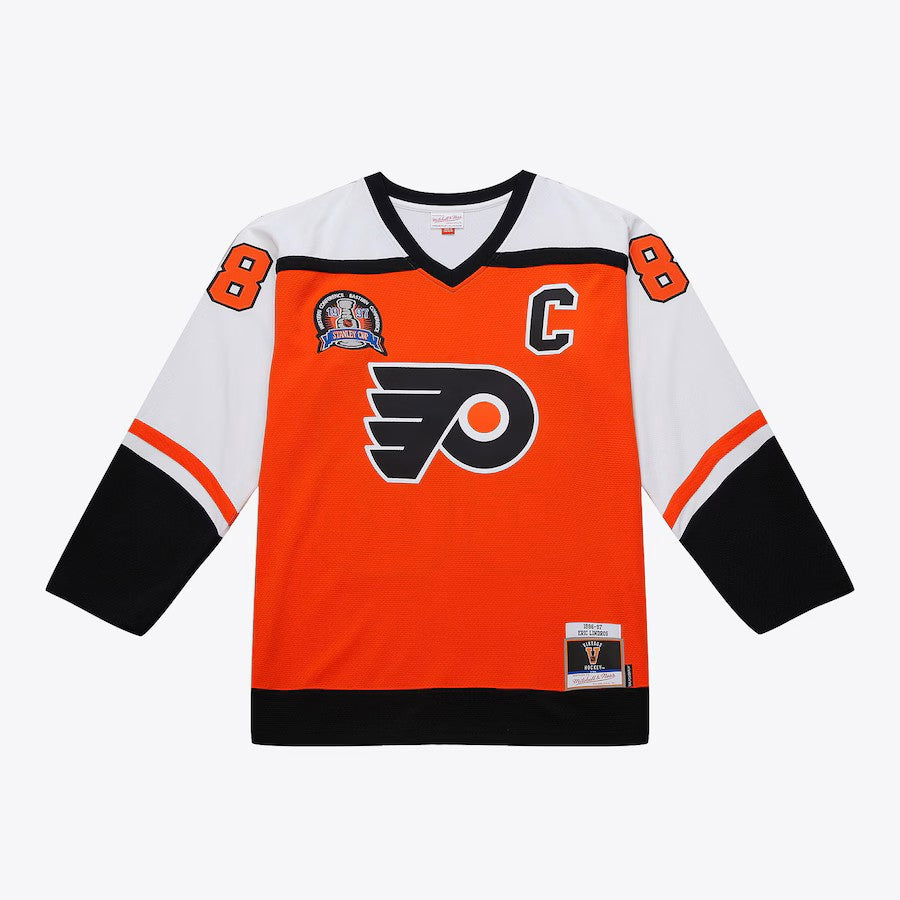 Eric Lindros Philadelphia Flyers NHL Mitchell & Ness Men Orange 1996-97 Power Play Authentic Jersey product image 2,