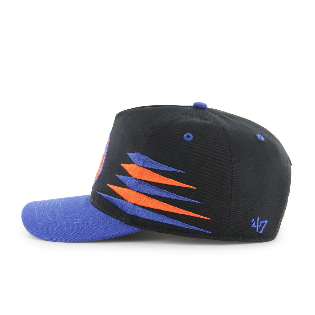 Edmonton Oilers NHL 47 Brand Men Black Diamond Hitch Snapback Hat product image 4, provided for visual reference and product
