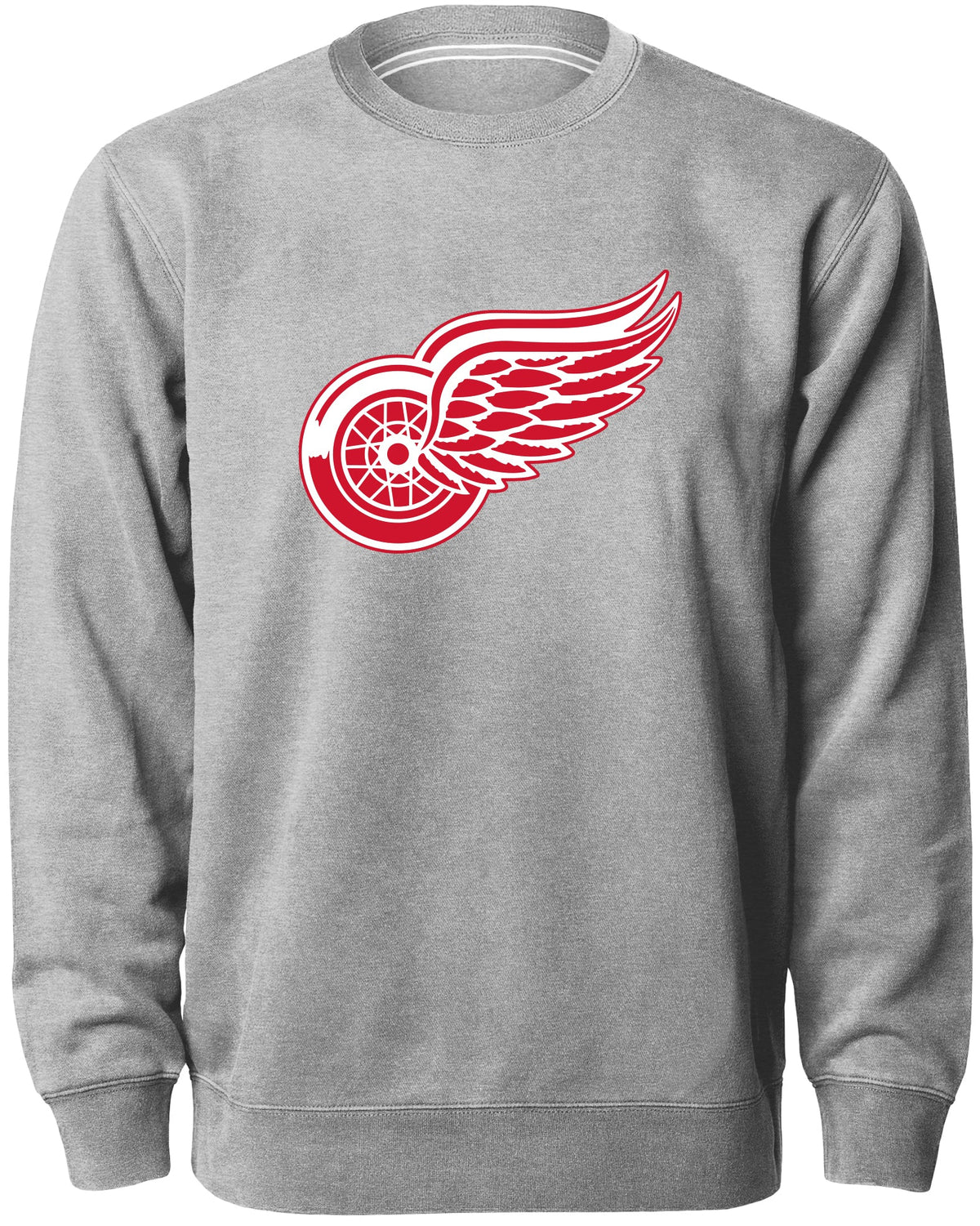Detroit Red Wings NHL Bulletin Men Athletic Grey Twill Logo Express Crew Sweater product image 1, provided for visual