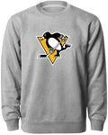 Pittsburgh Penguins NHL Bulletin Men Athletic Grey Twill Logo Express Crew Sweater product image 1, provided for visual
