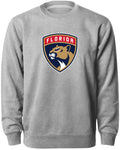 Florida Panthers NHL Bulletin Men Athletic Grey Twill Logo Express Crew Sweater product image 1, provided for visual