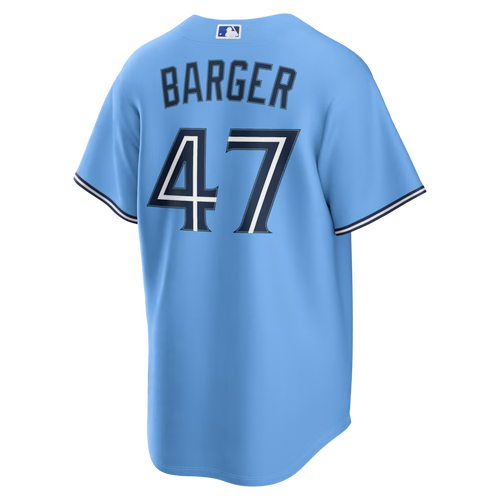 Addison Barger Toronto Blue Jays MLB Nike Men Powder Blue Pro-Stitched Replica Jersey product image 1, provided for visual