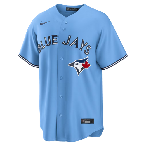 Addison Barger Toronto Blue Jays MLB Nike Men Powder Blue Pro-Stitched Replica Jersey product image 2, provided for visual