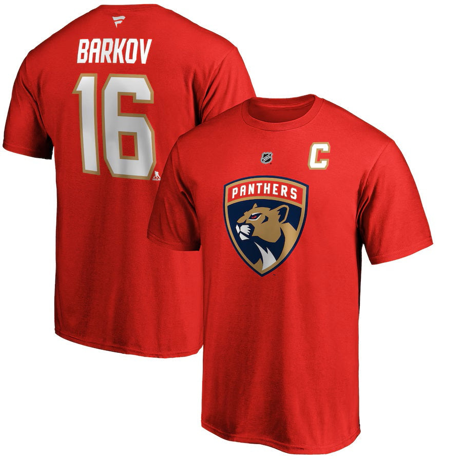 Aleksander Barkov Florida Panthers NHL Fanatics Branded Men Red Authentic T-Shirt product image 3, provided for visual