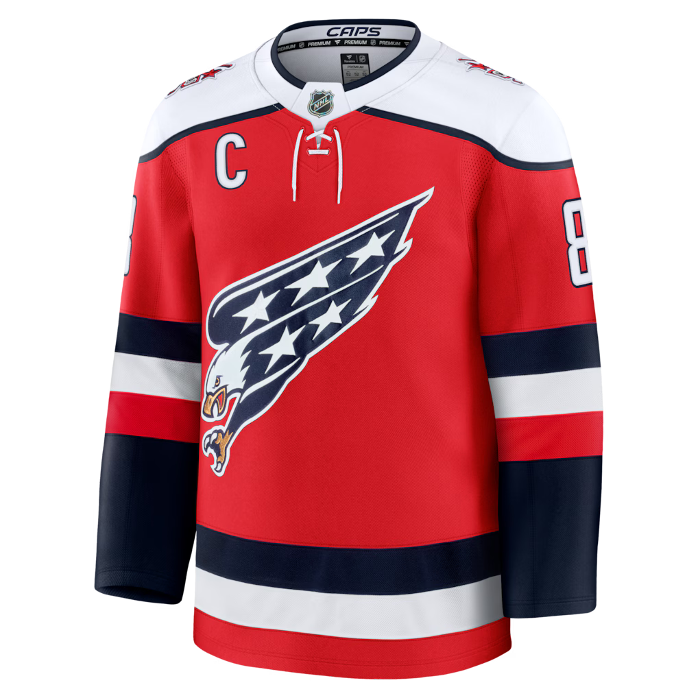 Alexander Ovechkin Washington Capitals NHL Fanatics Branded Men Red Alternate Premium Jersey product image 2, provided for